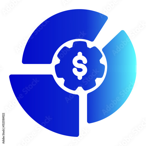 Budget Control Icon - Glyph Gradient Style for Financial Management.