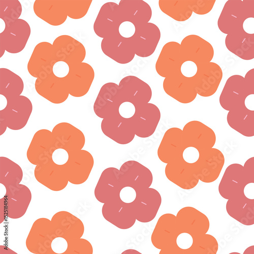 Seamless pattern cartoon flowers and leaves. cute botanical wallpaper and pattern for gift wrap paper