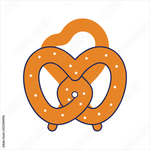 Delicious Orange Pretzel Icon Illustration for Bakery