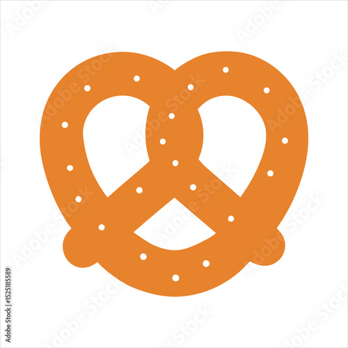 Simple Orange Pretzel Icon Illustration Graphic