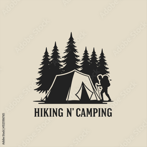Hiking club badge logo vector