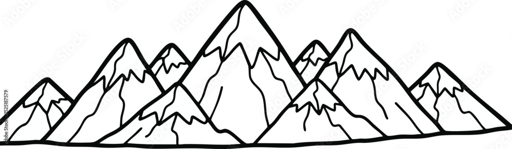 Fototapeta premium Abstract Nature Landscape Sketch Graphic