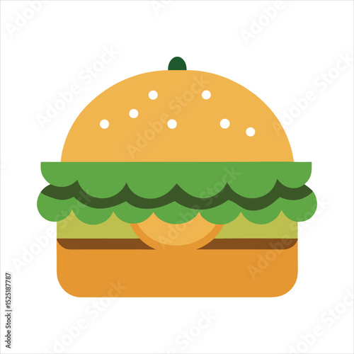 Flat Design Illustration of a Hamburger