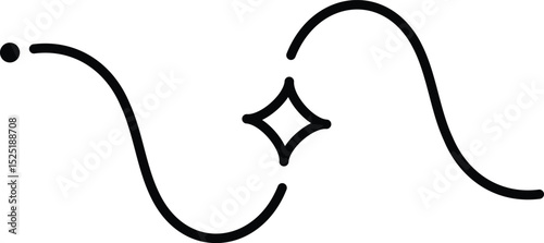Curved Line Ornament with Diamond Accent
