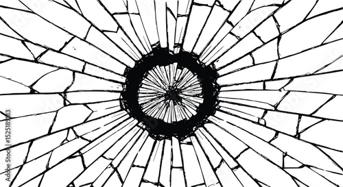 Shattered Glass Silhouette - Radial Symmetry Pattern