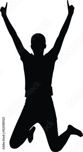 Jumping Celebration Silhouette - Joyful Victory Pose