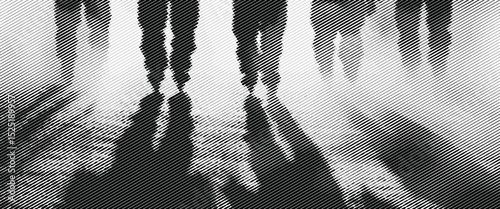 A contemplative journey of shadowed figures walking away into the fading light, leaving behind a trail of solitude, mystery, and the silent echoes of paths.