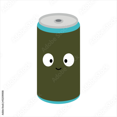 Cute Cartoon Soda Can Illustration Beverage Design