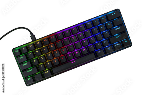 RGB Mechanical Gaming Keyboard on White Background