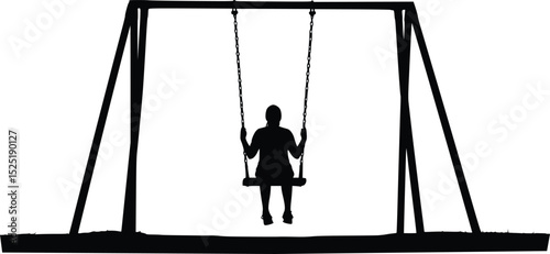Swinging Figure Silhouette - Leisurely Motion Moment