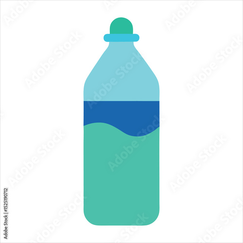 Colorful Flat Design Plastic Water Bottle
