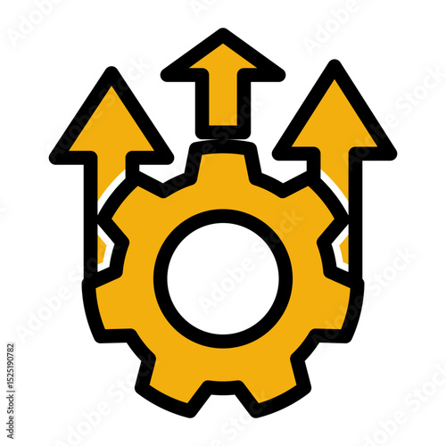 System Upgrade Icon - Glyph Color Lineal Style for Process Optimization & Integration.