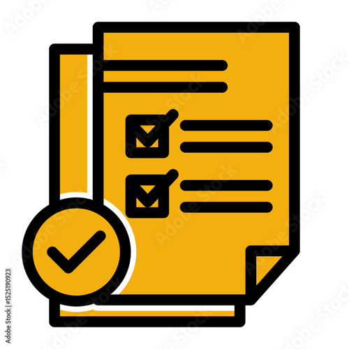Task Checklist Icon - Glyph Color Lineal Style for To-Do Management.