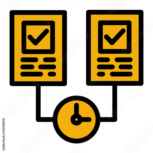 Efficient Multitasking Icon - Glyph Color Lineal Style for Task Management.