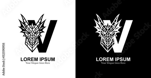 The logo design is in the form of a dragon's head combined with the letter V
