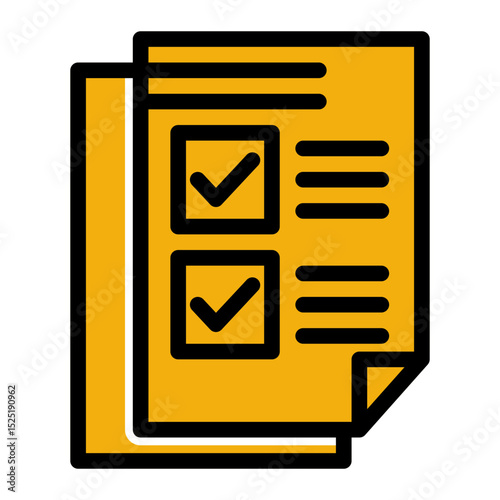 Work Order Icon - Glyph Color Lineal Style for Criteria & File Management.