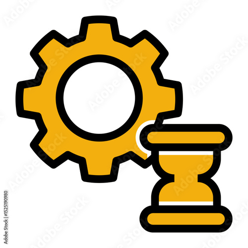 Workflow Progress Icon - Glyph Color Lineal Style for In-Process Tasks.