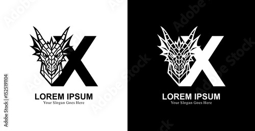 The logo design is a dragon head combined with the letter X