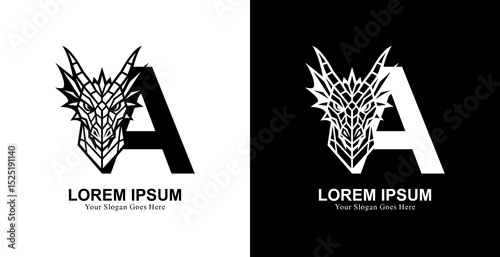 The logo design is in the form of a dragon's head combined with the letter A