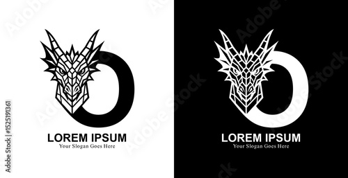 The logo design is in the form of a dragon's head combined with the letter O
