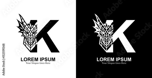 The logo design is in the form of a dragon's head combined with the letter K