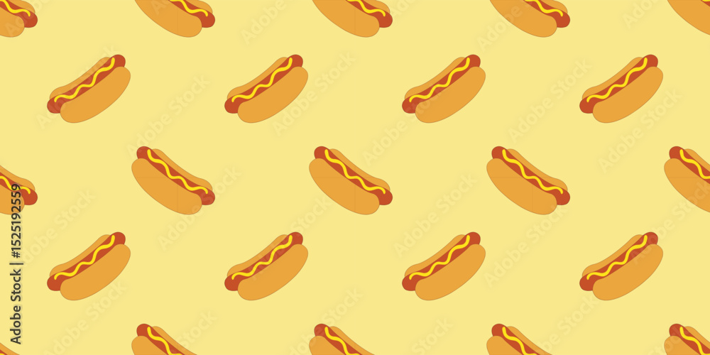 Foto Hot dog seamless pattern background vector illustration