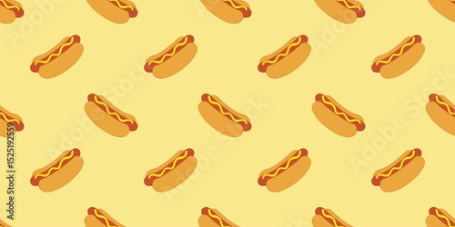 Hot dog seamless pattern background vector illustration