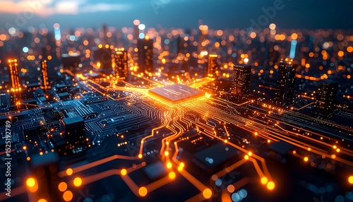 Wallpaper Mural Smart City Tech Circuit Board. Torontodigital.ca