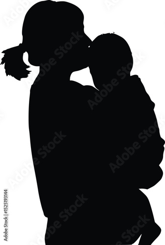 Parents Holding Child Silhouette - Nurturing Family Moment