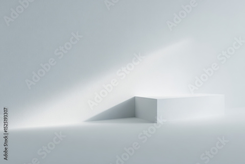 minimalist d stationery design featuring single ultrabright accent placed diagonally on clean light background photo