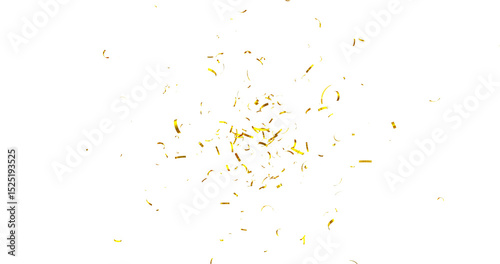 Colorful Confetti against a White Background Tranparent BG Confeti. Confetti partical isolated background. 3d Rendering Transparent Confetti.