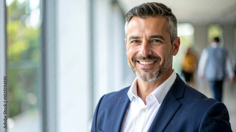 Professional Portrait: A poised individual, radiating confidence in a business-like environment, gazes directly at the viewer with a warm, inviting smile. Professional Portrait: A poised individual, radiating confidence in a business-like environment, gazes directly at the viewer with a warm, inviting smile.