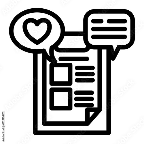 Opinion Response Icon - Outline Style for Customer Review Collection.