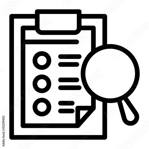 Quality Audit Icon - Outline Style for Compliance Verification.