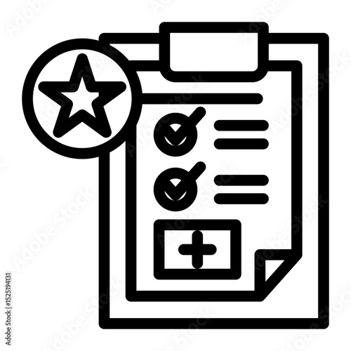 Grading System Icon - Outline Style for Performance Measurement.