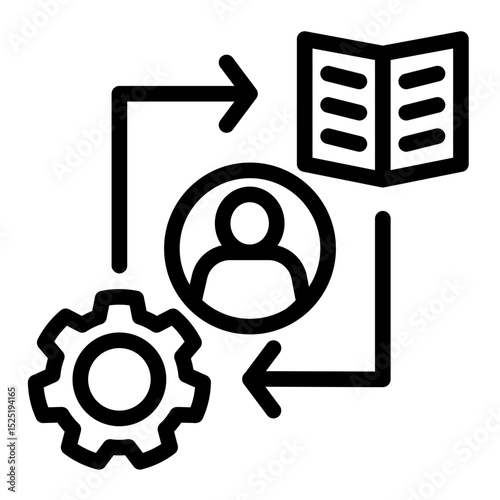 Expert Implementation Icon - Outline Style for Professional Standards.