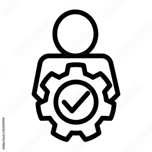 Qualified Proficiency Icon - Outline Style for Skill Validation.