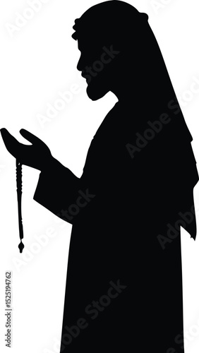 Devotional Pose Silhouette - Quiet Prayer Scene