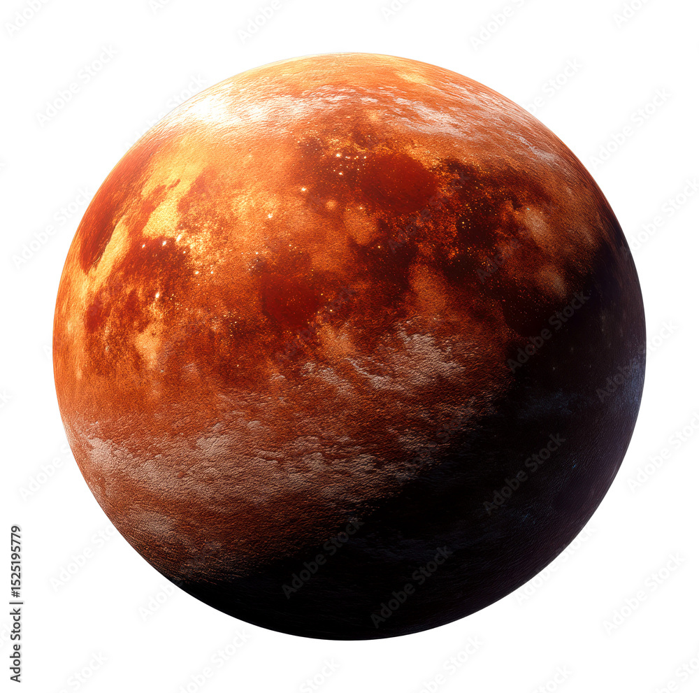 Fototapeta premium Exploring the mysteries of mars planetary insights outer space cosmic view isolated on transparent background