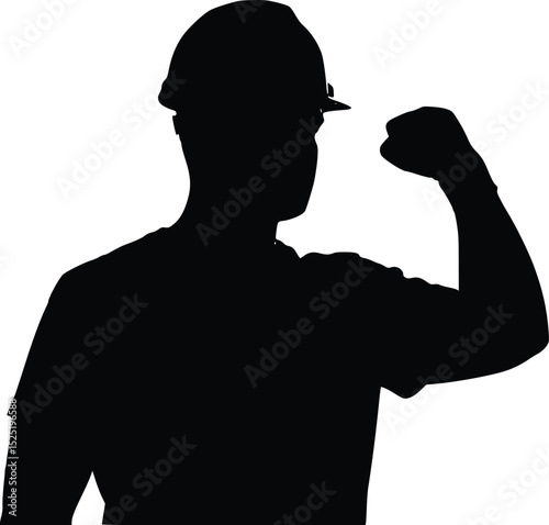 Construction Worker Silhouette - Steady Purposeful Work