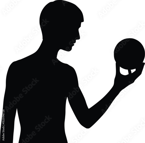 Glowing Orb Silhouette - Cautious Discovery Moment