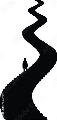 Nowhere Staircase Silhouette - Quiet Mysterious Isolation