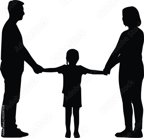 Family Circle Silhouette - Caring Affectionate Bond