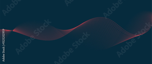 Abstract wave lines in blue red gradient on minimalist background. Futuristic and dynamic look, perfect for tech, digital, and modern design projects.