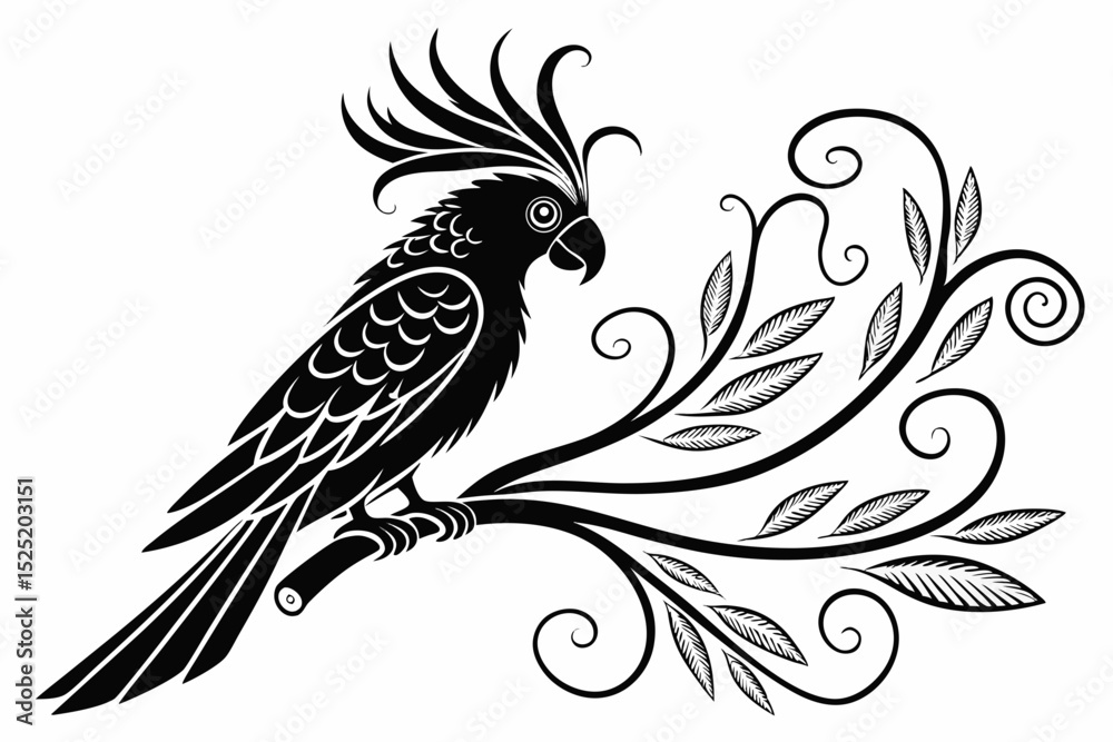Fototapeta premium cockatoo sihouette black vector