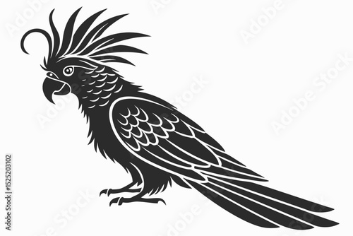 cockatoo sihouette black vector