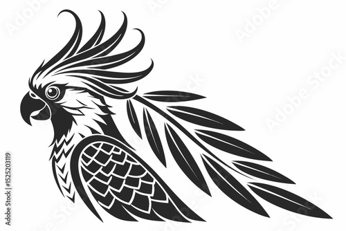 cockatoo sihouette black vector