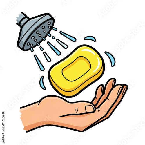Soap and shower – indicates hygiene or cleanliness