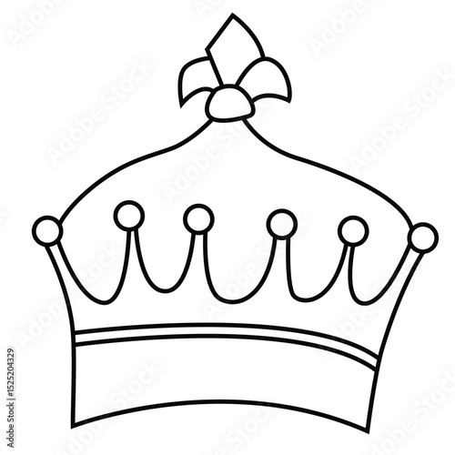 Cute cartoon hand drawn vector prince royal crown outtline.