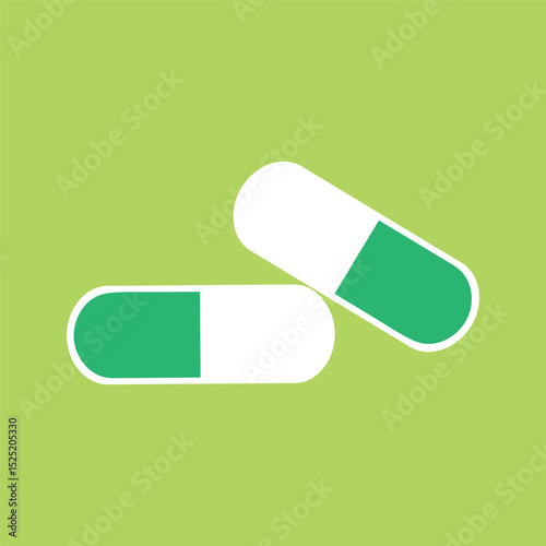 vector illustration of a green pill